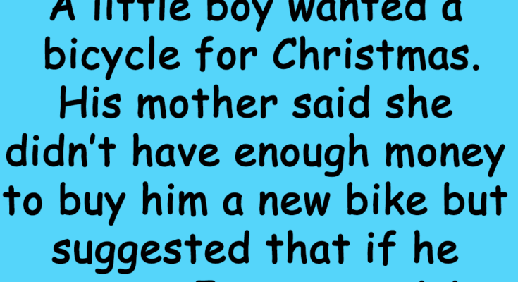 A Little Boy Wanted A Bicycle For Christmas - Life Quotes