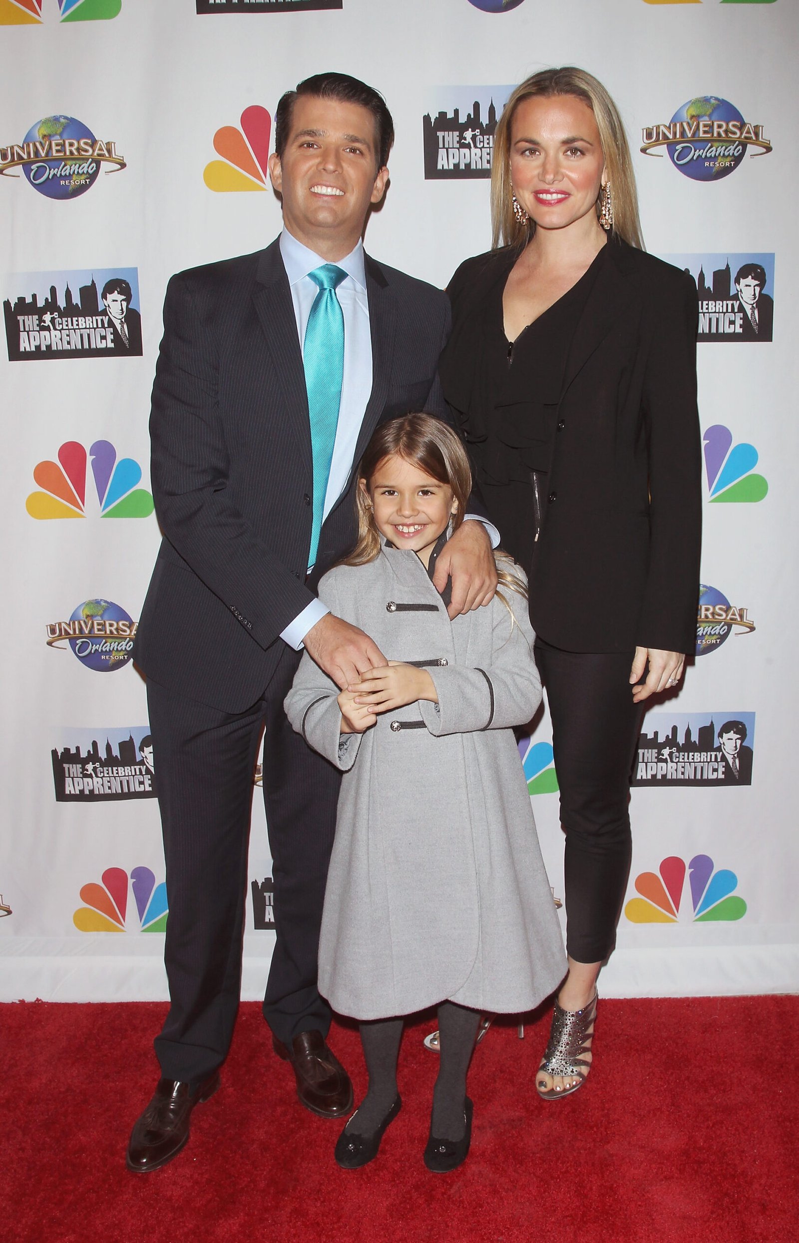 Donald Trump Jr, wife Vanessa Haydon and daughter attend "The Celebrity Apprentice" season finale at Trump Tower on February 16, 2015 in New York City