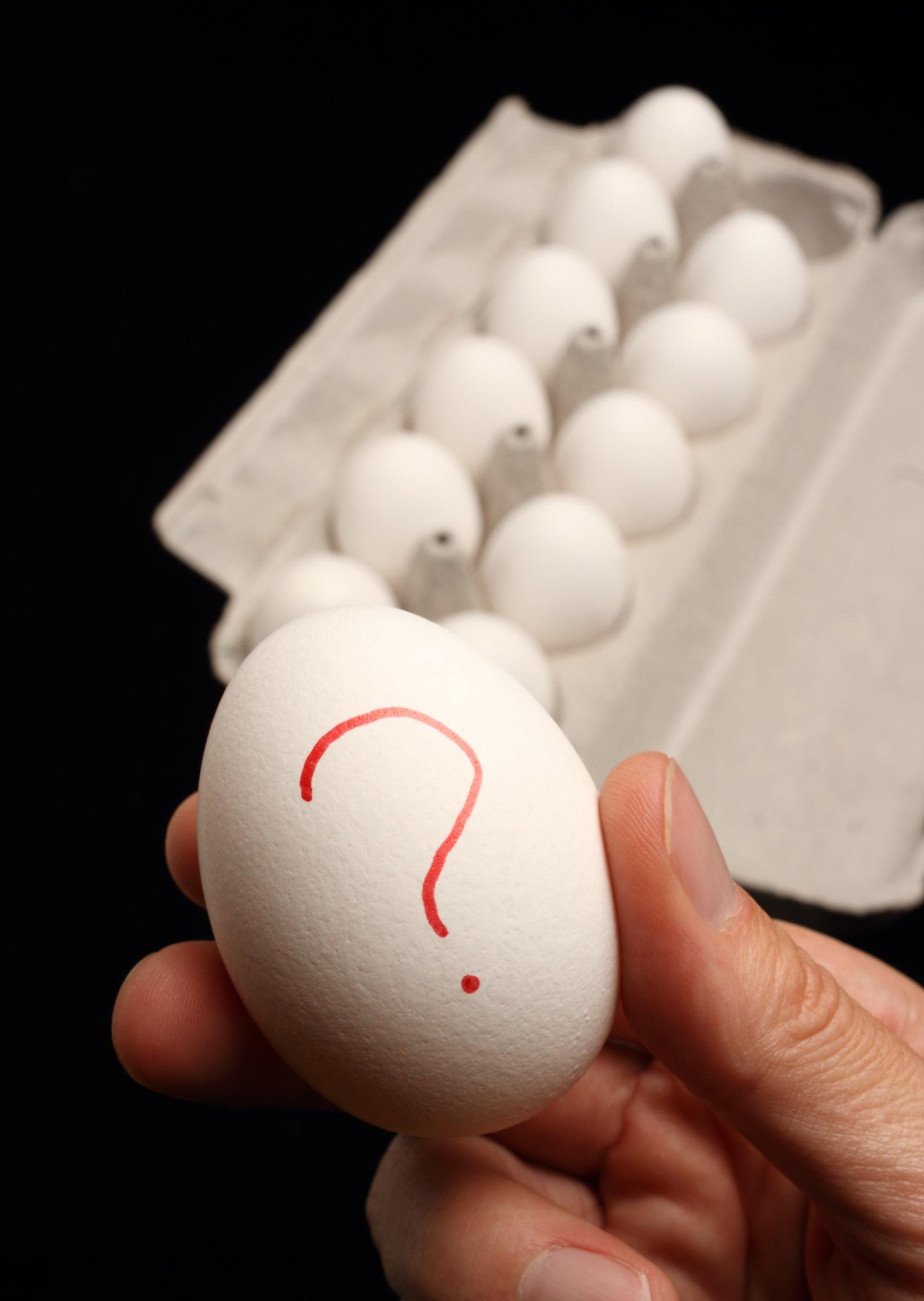 To eat or not to eat? A marked egg symbolizes the big question mark hanging over breakfast tables across the country following sweeping Salmonella warnings.