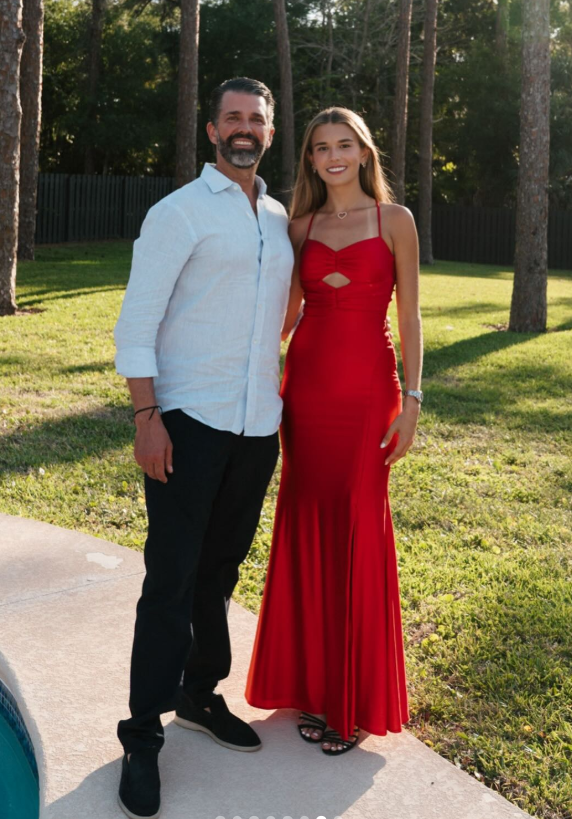 Donald Trump Jr. and Kai Trump as seen in a photo posted on April 28, 2026