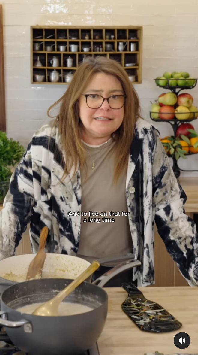 Rachael Ray shares details about her life while cooking, as seen in a video shared on May 11, 2025