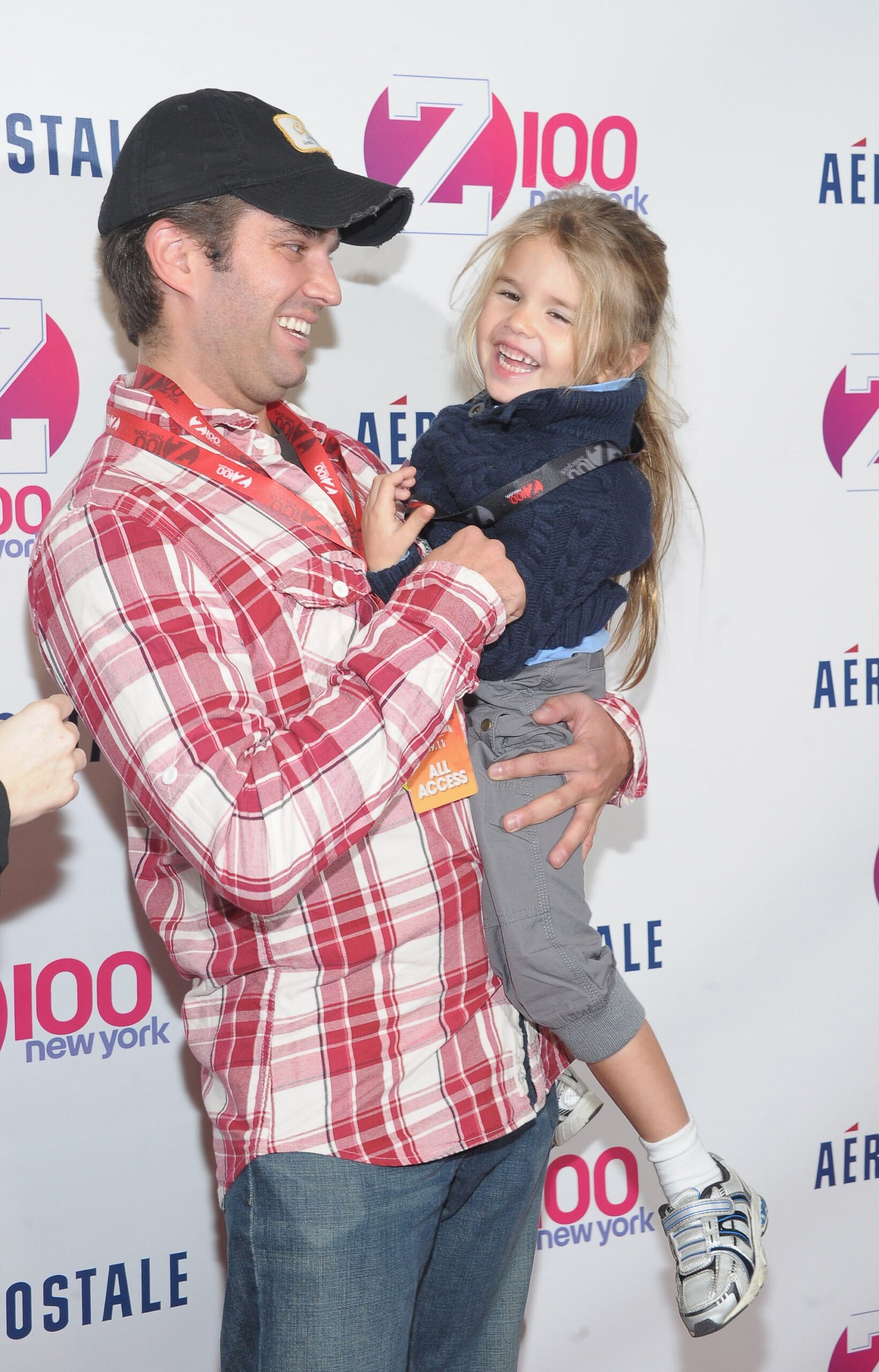 Donald Trump Jr. and his daughter Kai Madison Trump attend Z100's Jingle Ball 2011, presented by Aeropostale Madison Square Garden on December 9, 2011 in New York City