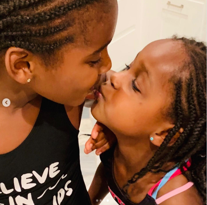 The affection between the sisters can be seen in the few posts that Charlize Theron has of them. This photo appeared on a post from September 2020, commemorating National Daughters' Day.